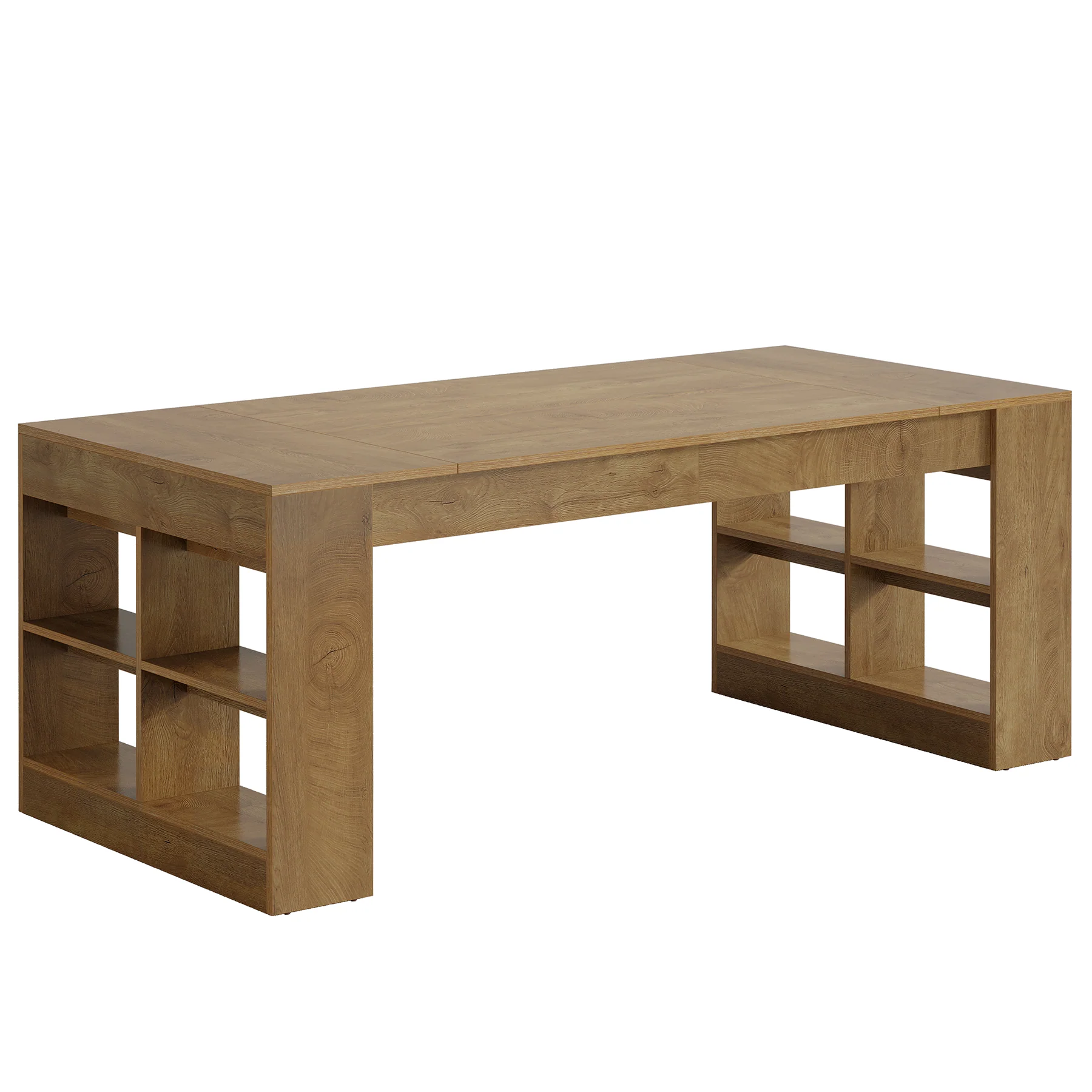 ESCRITORIO EJECUTIVO LINEN PARA PC DE OFICINA CON ESTANTES ROBLE 180CM - 8