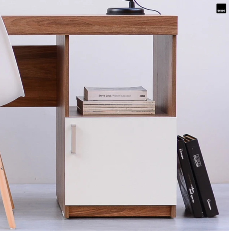 ESCRITORIO LUXAR CON LIBRERO 1 PUERTA COLOR MIEL Y BLANCO 120CM - 2