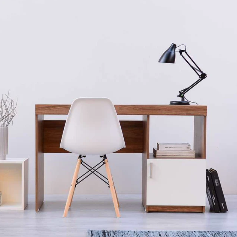 ESCRITORIO LUXAR CON LIBRERO 1 PUERTA COLOR MIEL Y BLANCO 120CM - 3