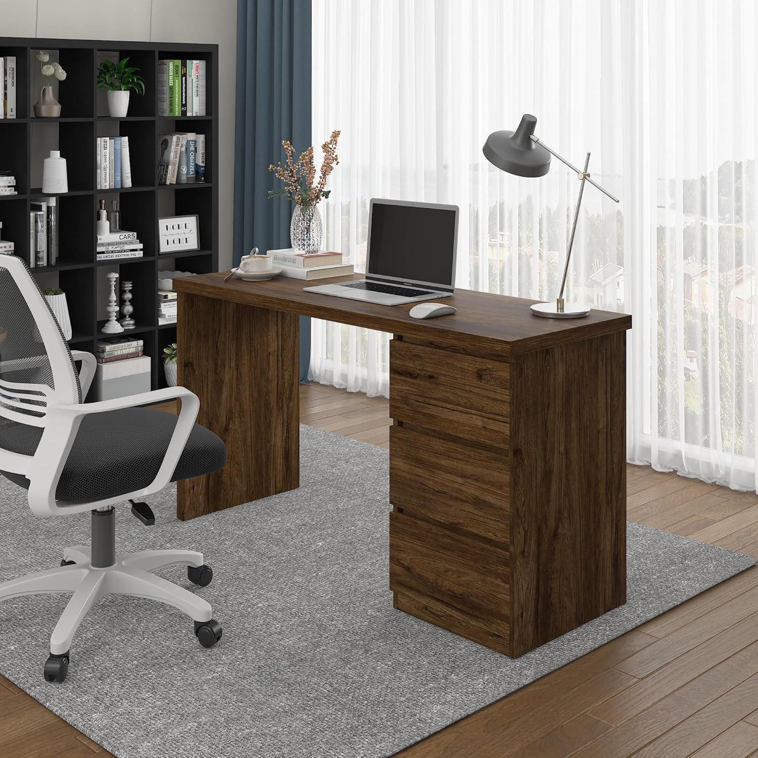 ESCRITORIO JENIN 3 CAJONES COLOR ROBLE OSCURO 120X75CM - 3