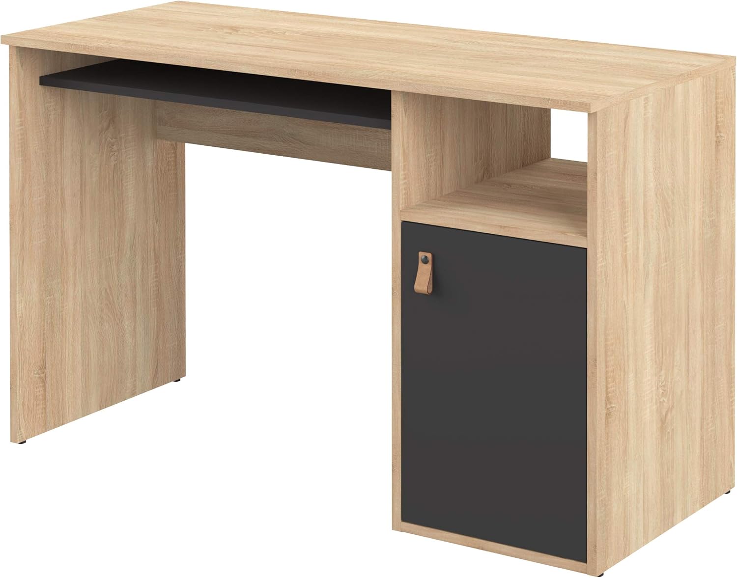 ESCRITORIO VERSA 1 PUERTA 2 ESTANTES COLOR ROBLE Y NEGRO 115CM - 3