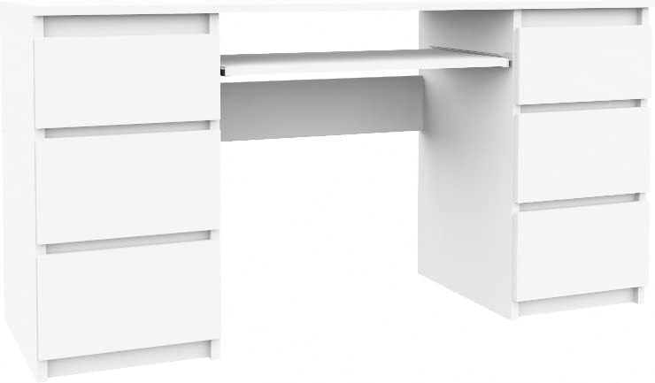 ESCRITORIO RISHON CON 6 CAJONES Y PORTA TECLADO COLOR BLANCO 130X76CM - 4