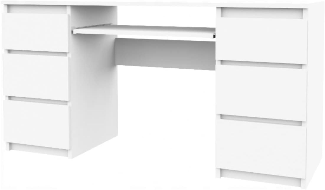 ESCRITORIO RISHON CON 6 CAJONES Y PORTA TECLADO COLOR BLANCO 130X76CM - 5