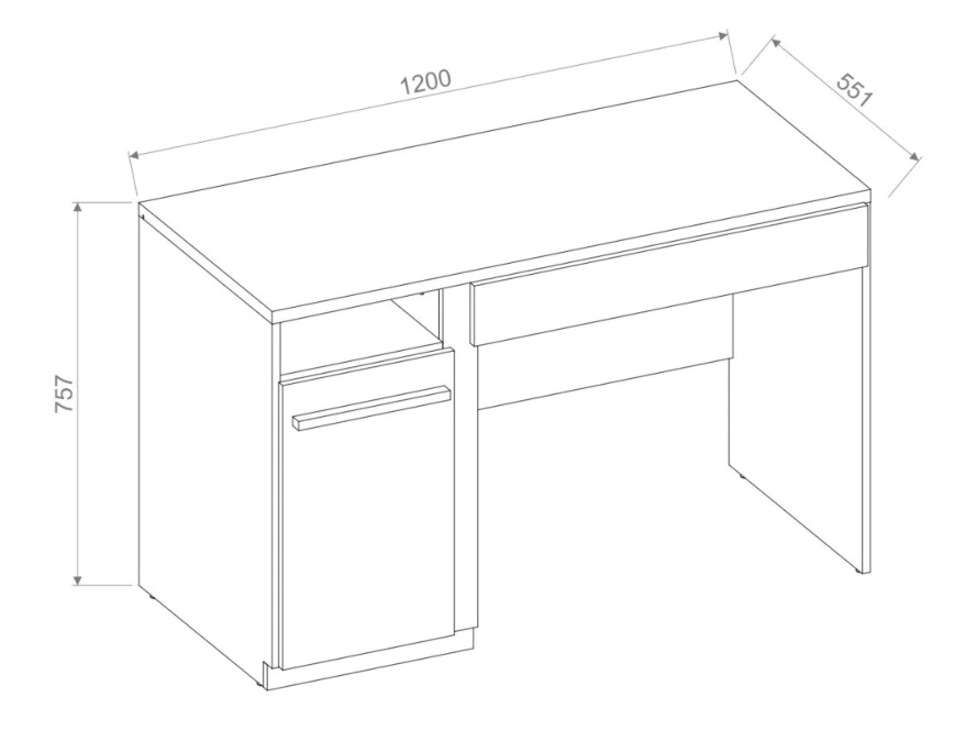 ESCRITORIO Y ESTANTE PRESIA 8 CUBOS 1 CAJÓN BLANCO ROBLE 120CM - 2