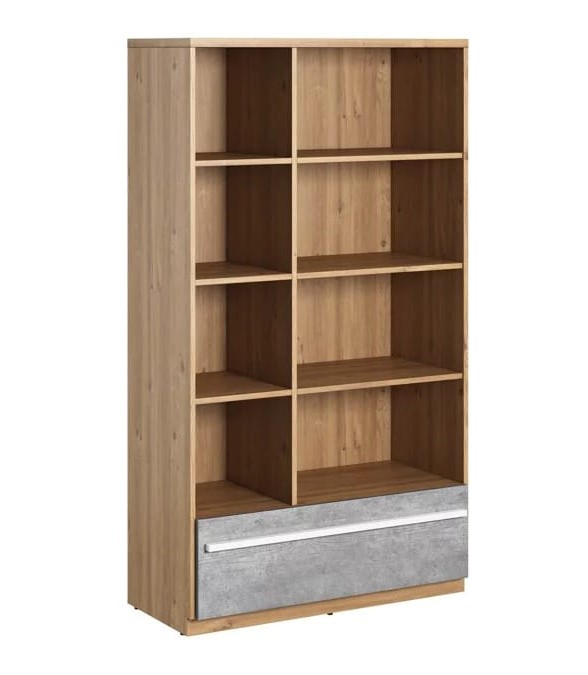 ESCRITORIO Y ESTANTE PRESIA 8 CUBOS 1 CAJÓN BLANCO ROBLE 120CM - 6