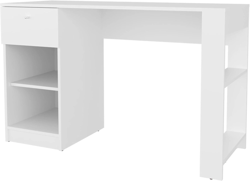 ESCRITORIO VALTRO CON CAJON ESTANTES ABIERTOS COLOR BLANCO 120CM - 6