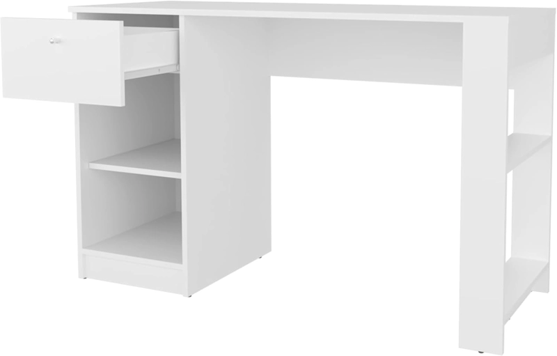 ESCRITORIO VALTRO CON CAJON ESTANTES ABIERTOS COLOR BLANCO 120CM - 7