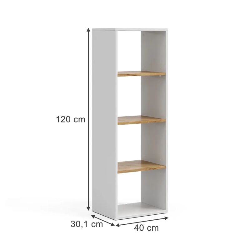 ESCRITORIO LECKO 2 PUERTAS ABATIBLES 3 ESTANTES CON LIBRERO ROBLE BLANCO - 10