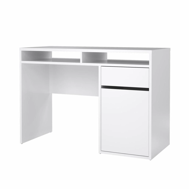 ESCRITORIO VESTO 1 PUERTA 1 CAJÓN Y 2 ESTANTES ABIERTOS BLANCO 110CM - 1