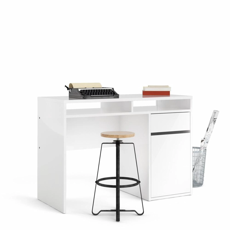 ESCRITORIO VESTO 1 PUERTA 1 CAJÓN Y 2 ESTANTES ABIERTOS BLANCO 110CM - 6