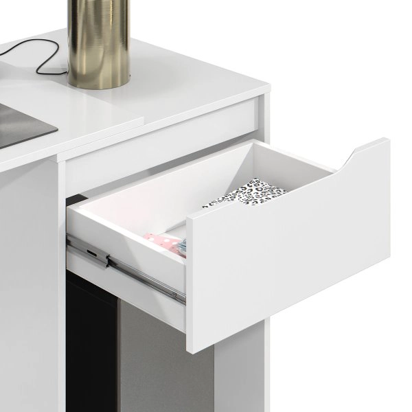 ESCRITORIO MARUN CON CAJON Y SOPORTE PARA CPU BLANCO 135CM - 4