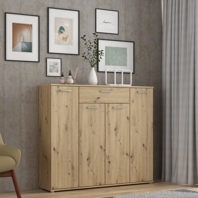 COMODA DARLEY 4 PUERTAS 1 CAJON COLOR DUNA 139CM - 1