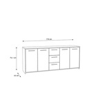 COMODA LARIEN 3 CAJONES 4 PUERTAS COLOR BLANCO 180CM - 7