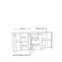COMODA LARIEN 3 CAJONES 4 PUERTAS COLOR BLANCO 180CM - 8