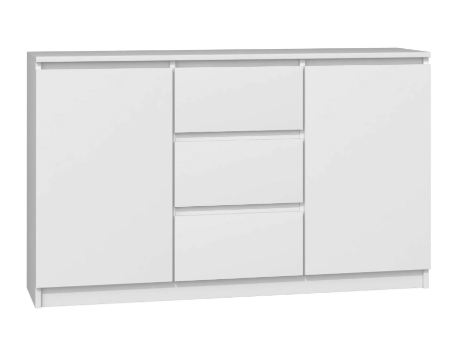 CÓMODA MARCIA 2 CUERPOS CON 6 CAJONES 3 PUERTAS COLOR BLANCO 75X200CM - 3