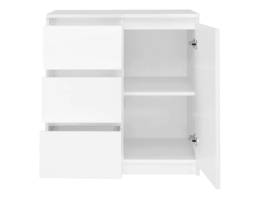 CÓMODA MARCIA 2 CUERPOS CON 6 CAJONES 3 PUERTAS COLOR BLANCO 75X200CM - 7
