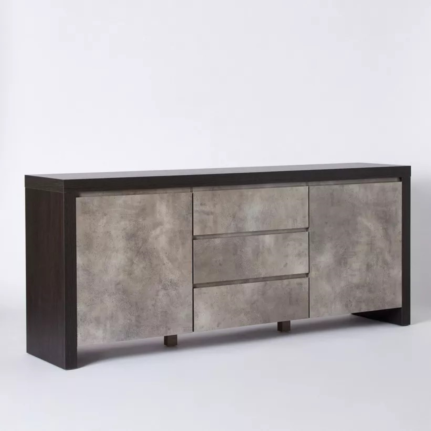 APARADOR MIXUR 2 PUERTAS 3 CAJONES NEGRO ROBLE Y CEMENTO 200X85C - 10