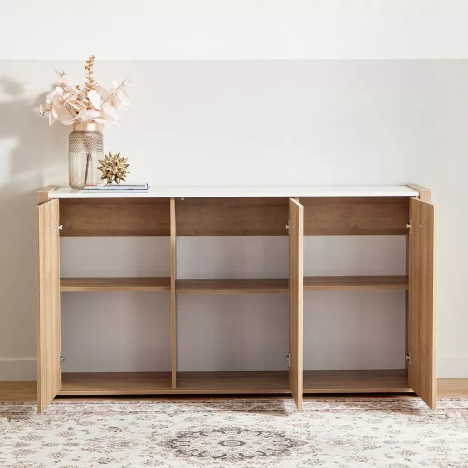 APARADOR BORNEO 3 PUERTAS CON ESTANTES ROBLE 160X85CM - 3