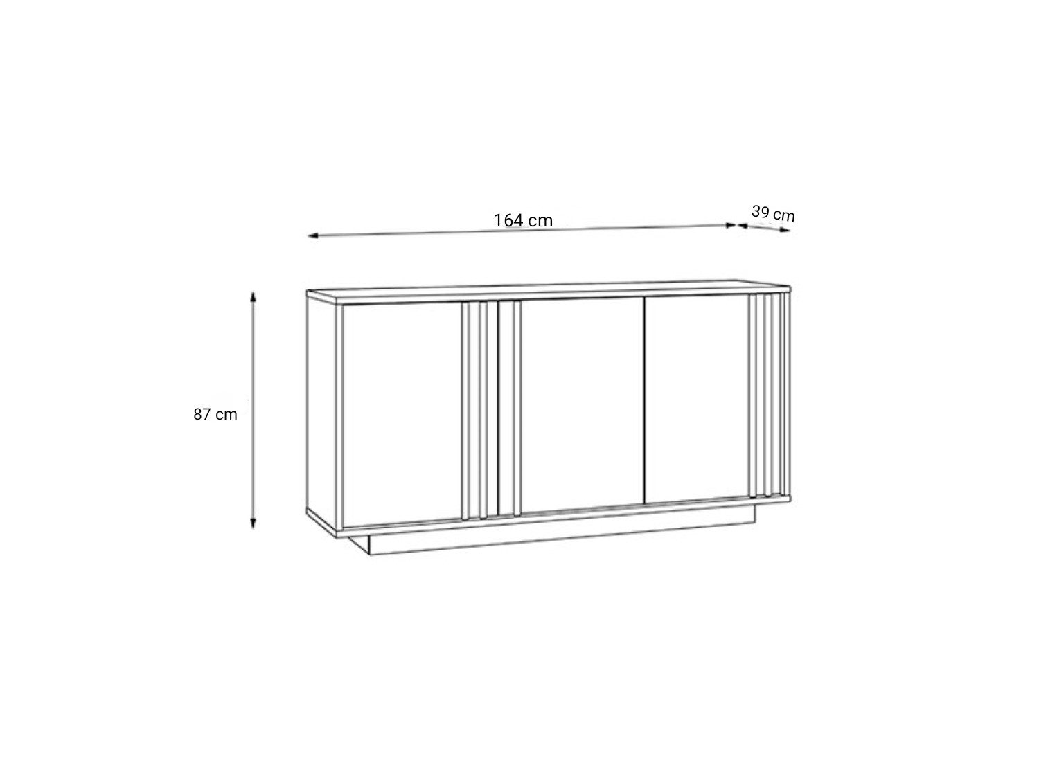 APARADOR ASTY 3 PUERTAS ROBLE Y BLANCO 164CM - 5