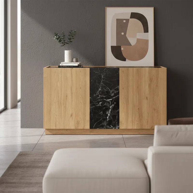 APARADOR BRAND 3 PUERTAS ROBLE Y MAMBA 140CM - 1