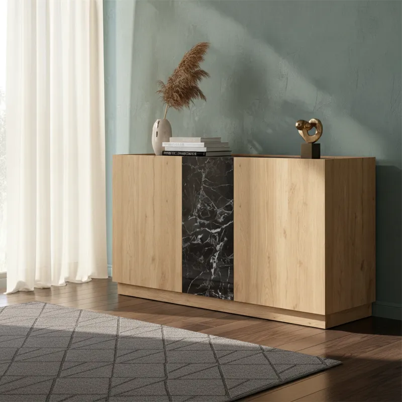 APARADOR BRAND 3 PUERTAS ROBLE Y MAMBA 140CM - 7