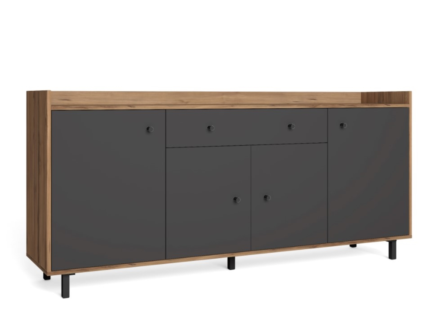 APARADOR LANCER 4 PUERTAS 1 CAJON GRAFITO ROBLE 180CM - 3