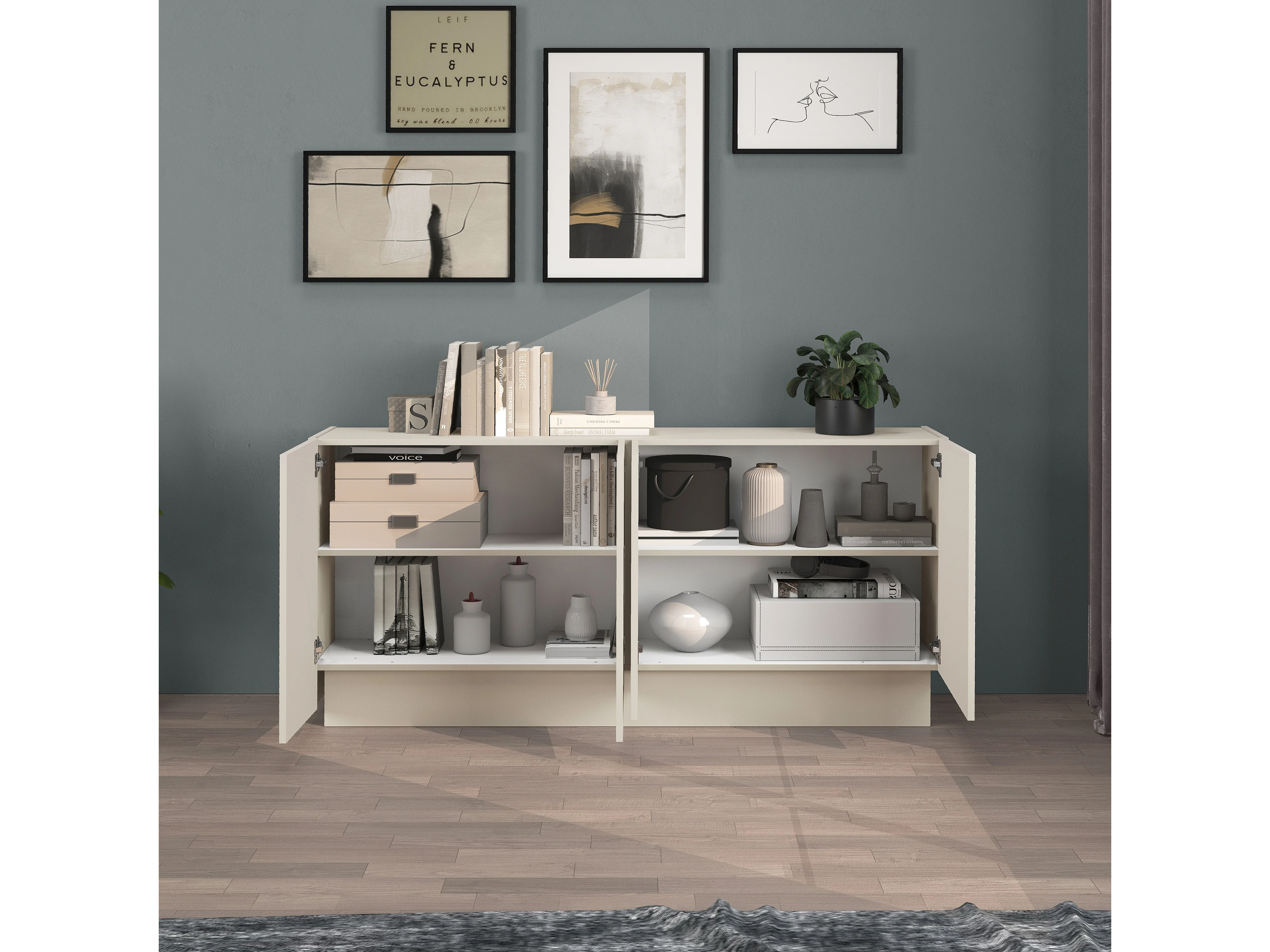 APARADOR HERAS 4 PUERTAS COLOR CAPRI 160CM - 2