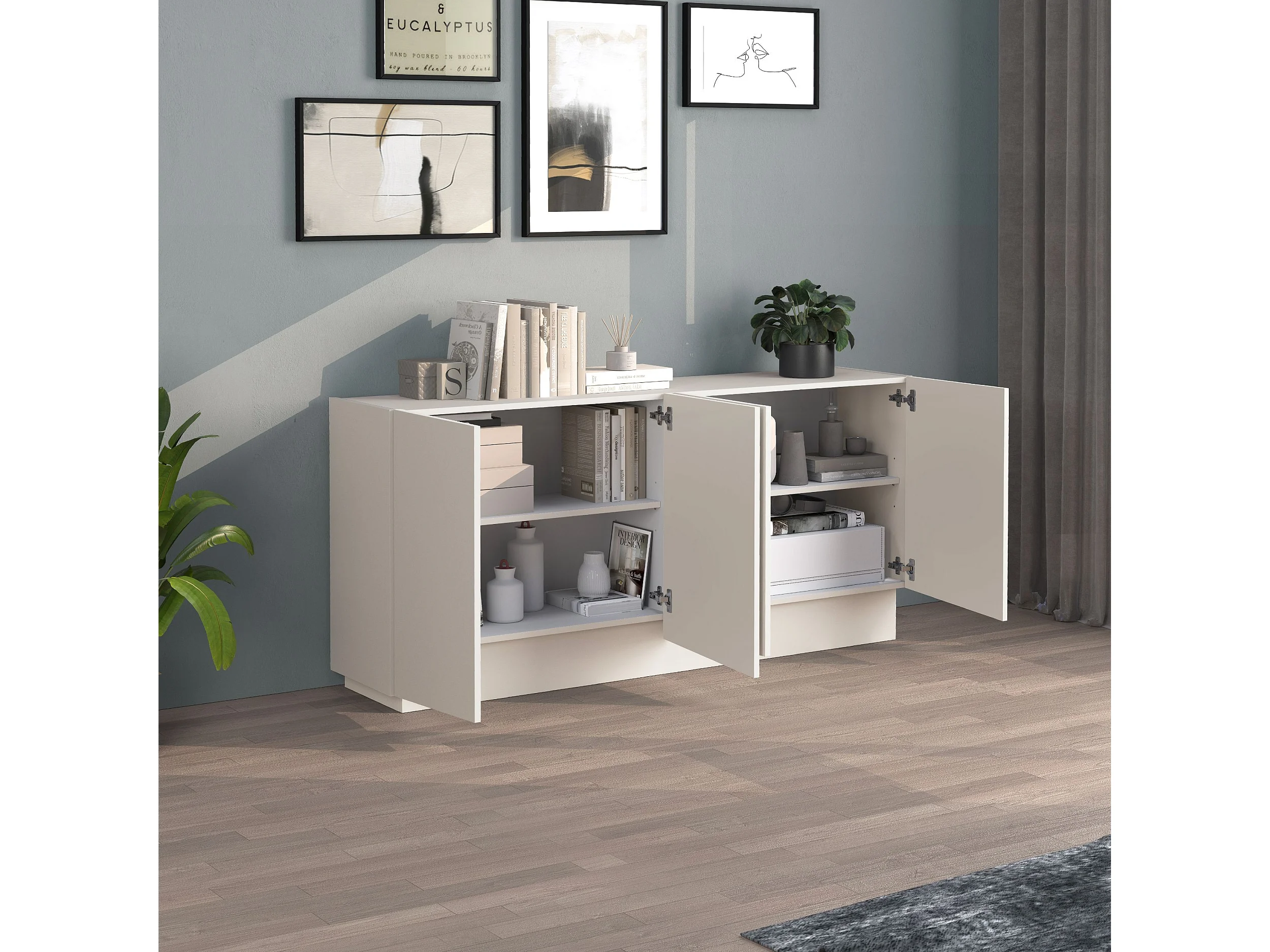 APARADOR HERAS 4 PUERTAS COLOR CAPRI 160CM - 4