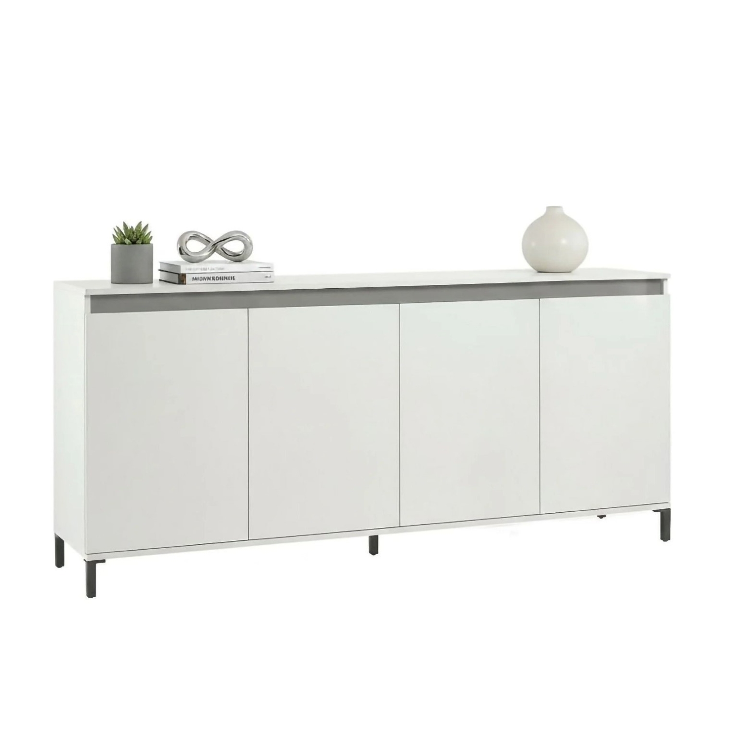 APARADOR KRAT 4 PUERTAS 4 ESTANTES BLANCO 184CM - 3