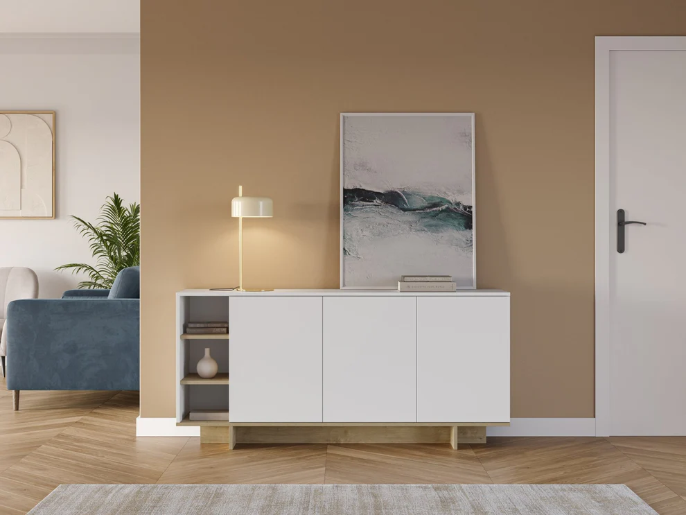 APARADOR KRAT 4 PUERTAS 4 ESTANTES BLANCO 184CM - 7