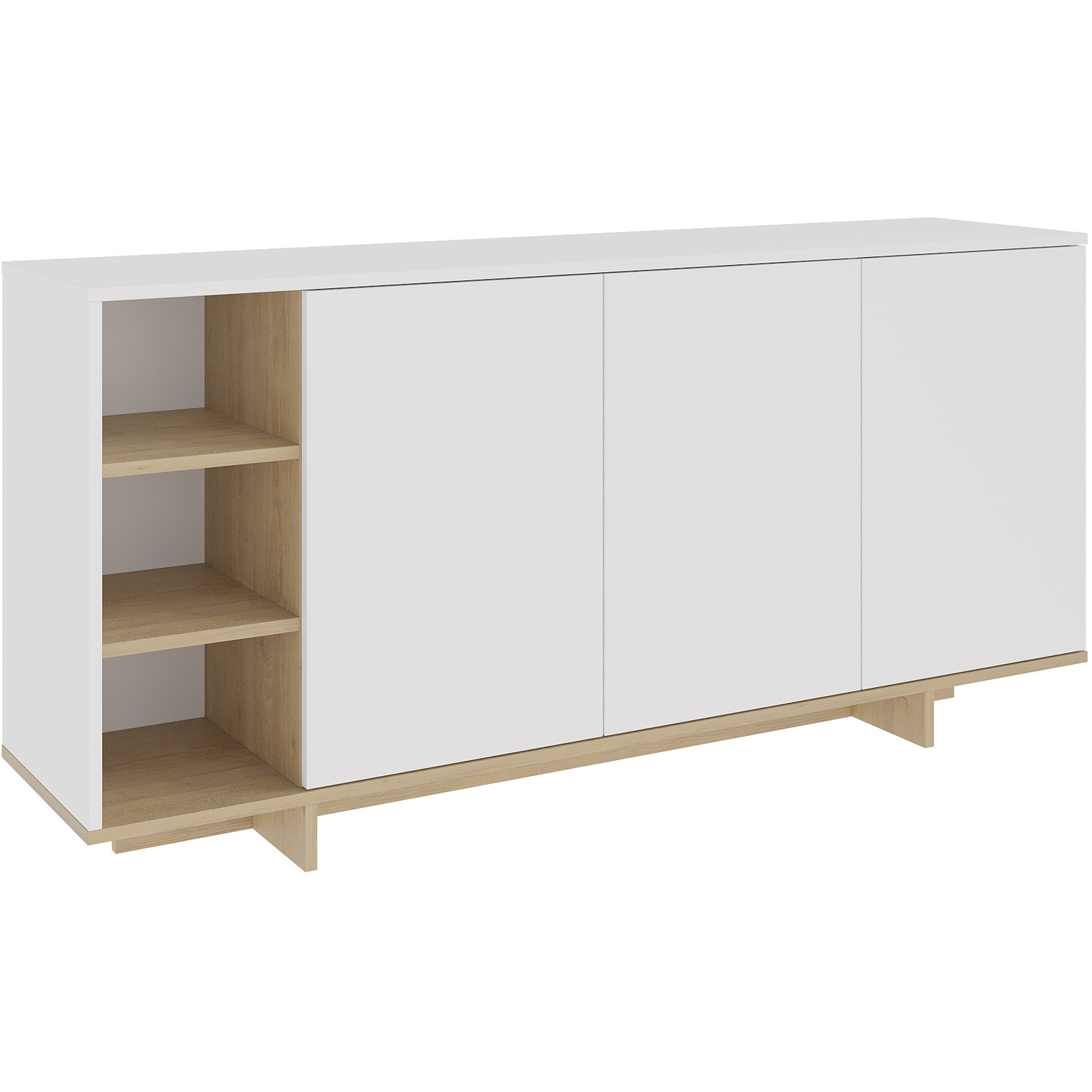 APARADOR YORK 3 PUERTAS 3 ESTANTES BLANCO 170CM - 6