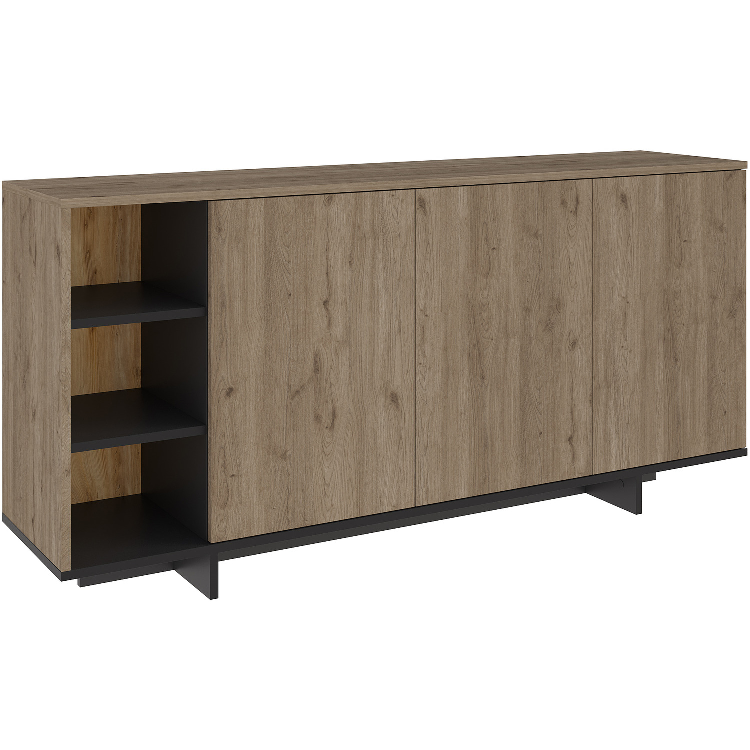 APARADOR YORK 3 PUERTAS 3 ESTANTES ROBLE 170CM - 6