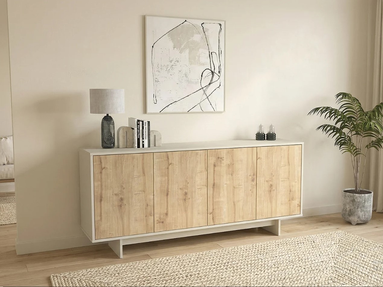 APARADOR RONDALL 4 PUERTAS COLOR ROBLE 180CM - 2