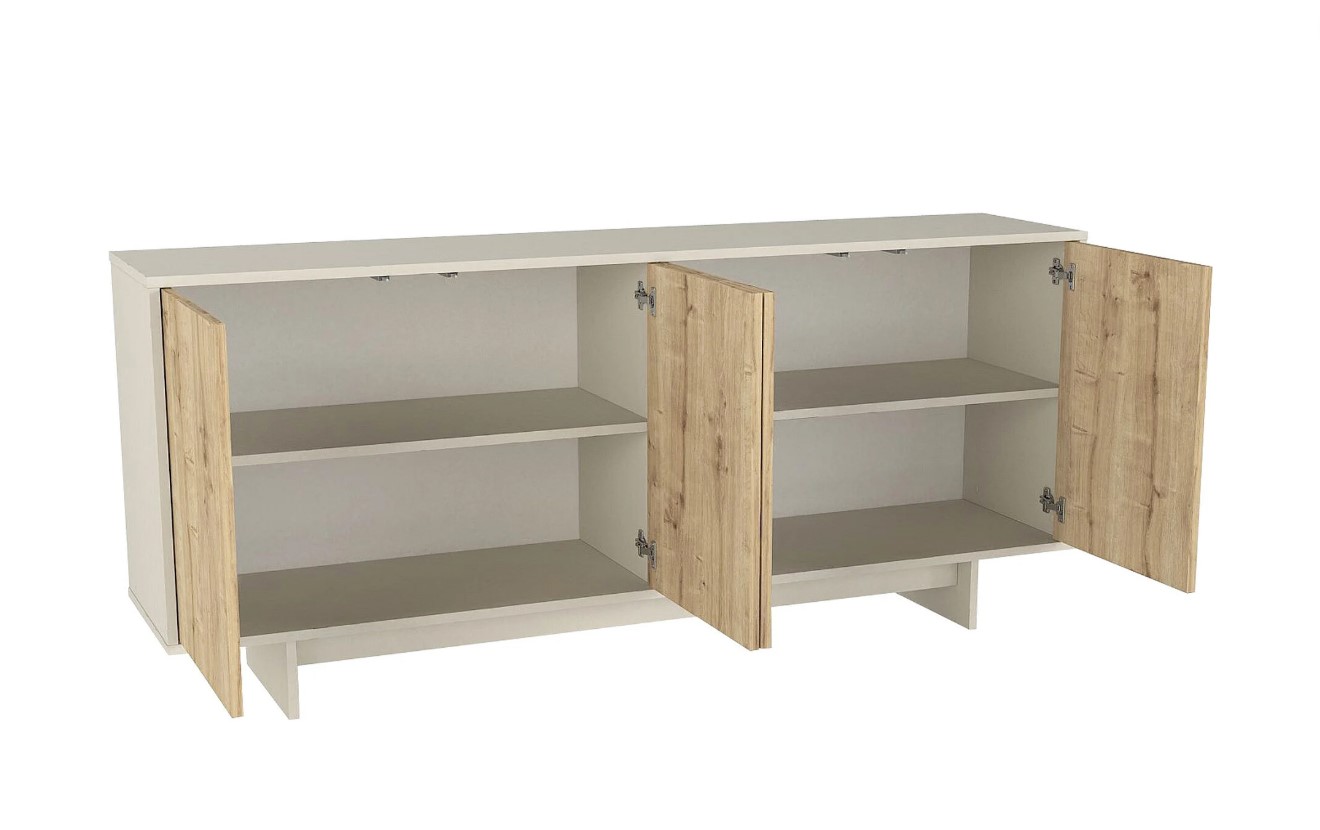 APARADOR RONDALL 4 PUERTAS COLOR ROBLE 180CM - 6