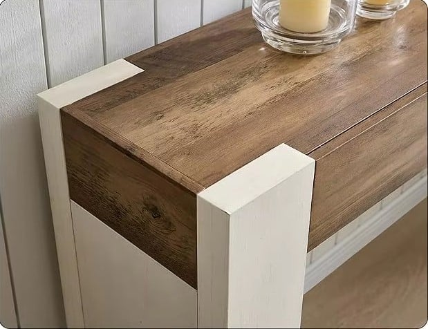 APARADOR RECIBIDOR LEWES 2 CAJONES ROBLE BLANCO 160X85CM - 4