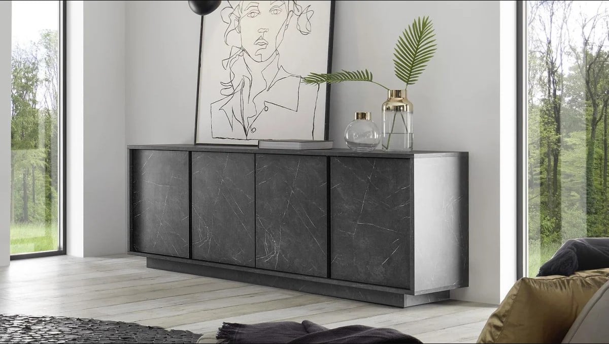 APARADOR GAFRE 4 PUERTAS 4 ESTANTES COLOR ONIX 180CM - 1