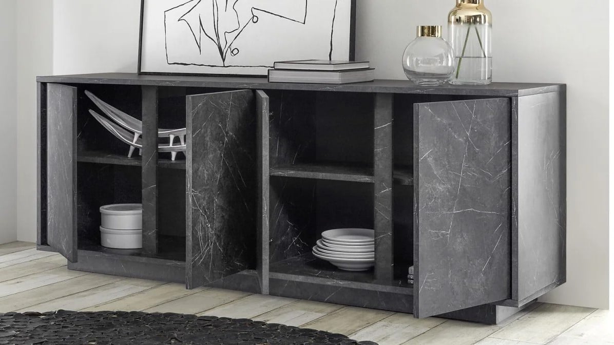 APARADOR GAFRE 4 PUERTAS 4 ESTANTES COLOR ONIX 180CM - 2
