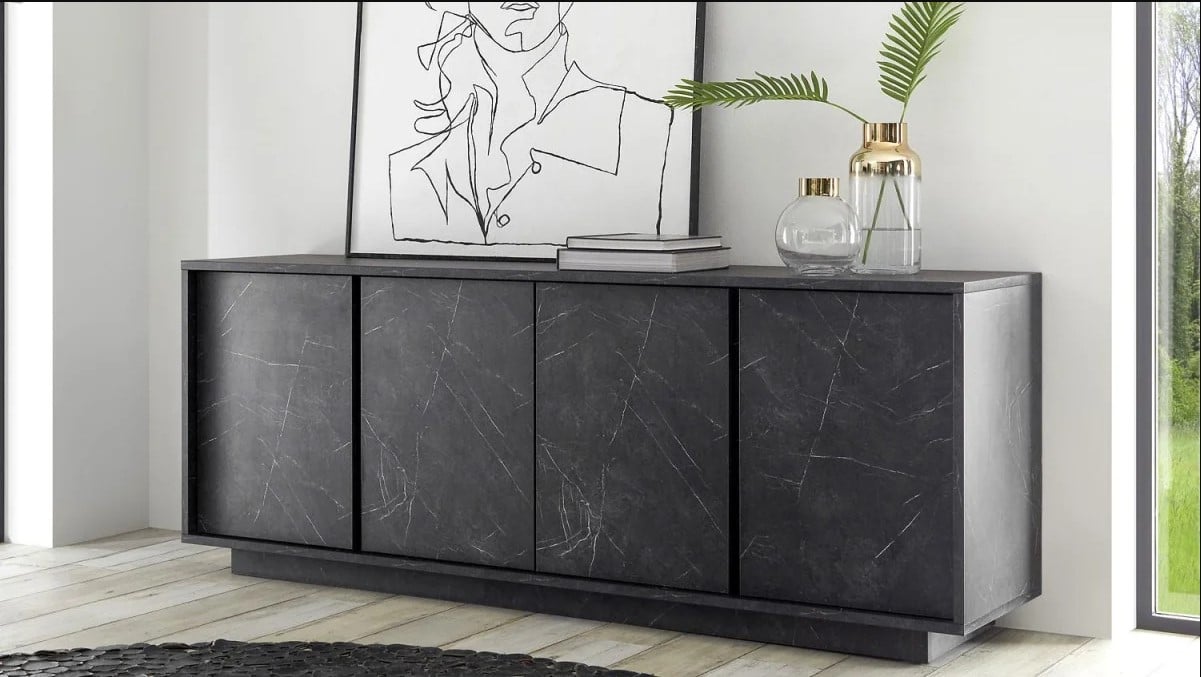 APARADOR GAFRE 4 PUERTAS 4 ESTANTES COLOR ONIX 180CM - 5