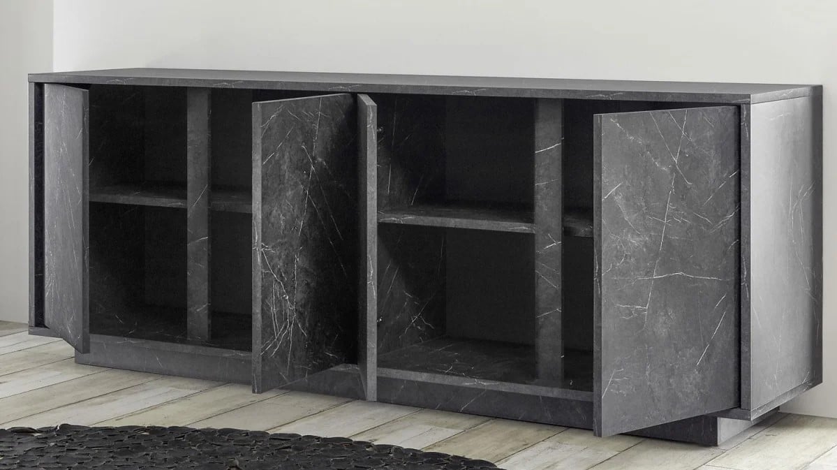 APARADOR GAFRE 4 PUERTAS 4 ESTANTES COLOR ONIX 180CM - 6