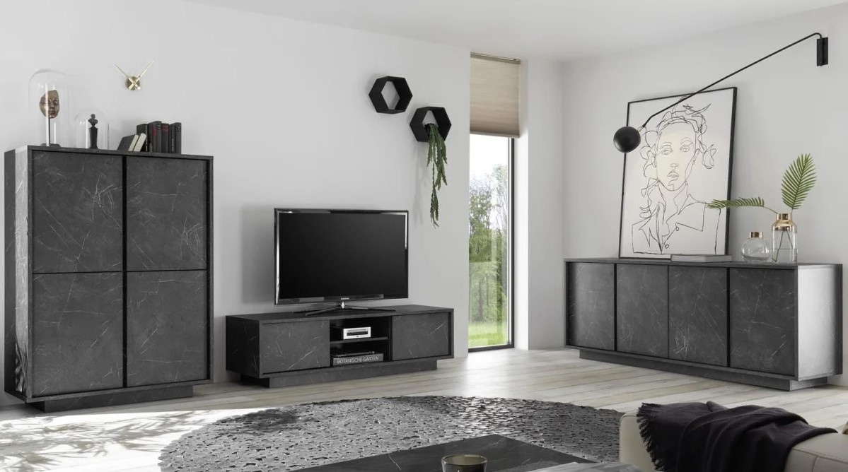 APARADOR GAFRE 4 PUERTAS 4 ESTANTES COLOR ONIX 180CM - 7