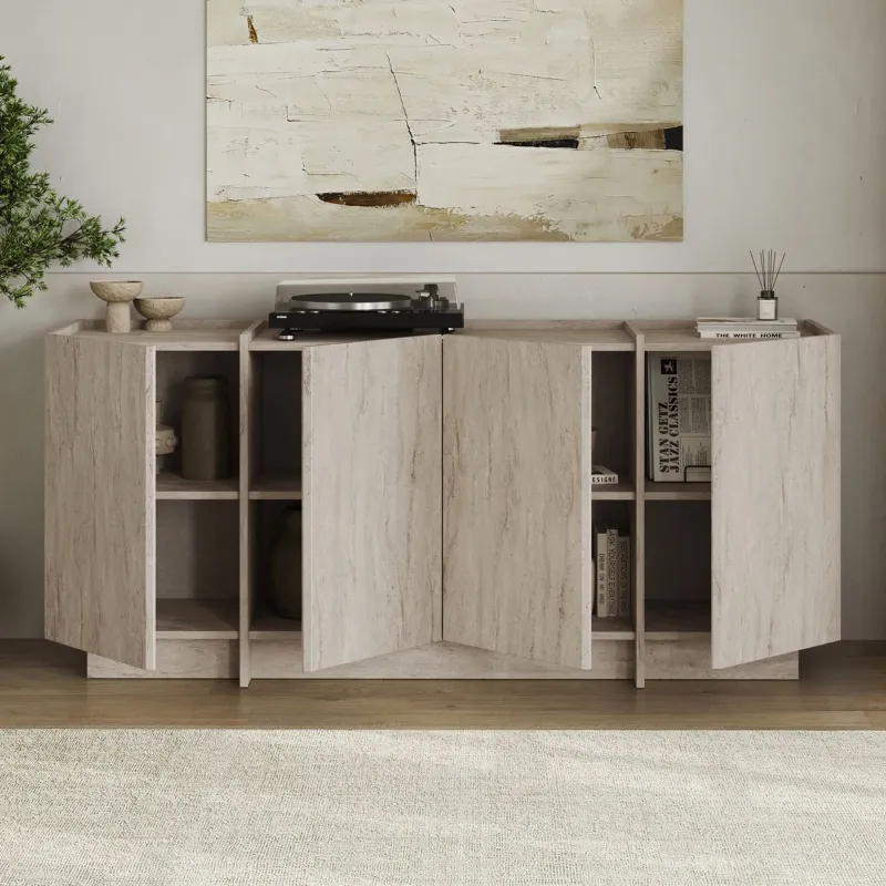 APARADOR LIKEN 4 PUERTAS ESTANTES INTERNOS TIVOLI 180CM - 3