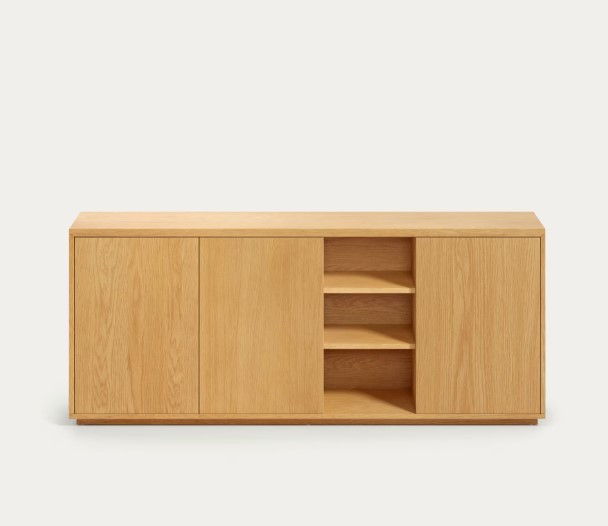 APARADOR NERUM 3 PUERTAS Y ESTANTES ROBLE CLARO 180CM - 3