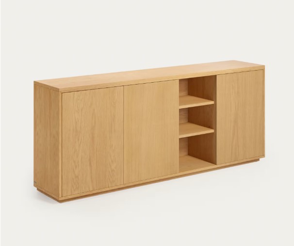 APARADOR NERUM 3 PUERTAS Y ESTANTES ROBLE CLARO 180CM - 4