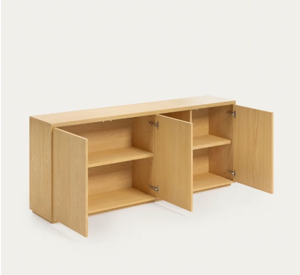 APARADOR NERUM 3 PUERTAS Y ESTANTES ROBLE CLARO 180CM - 5