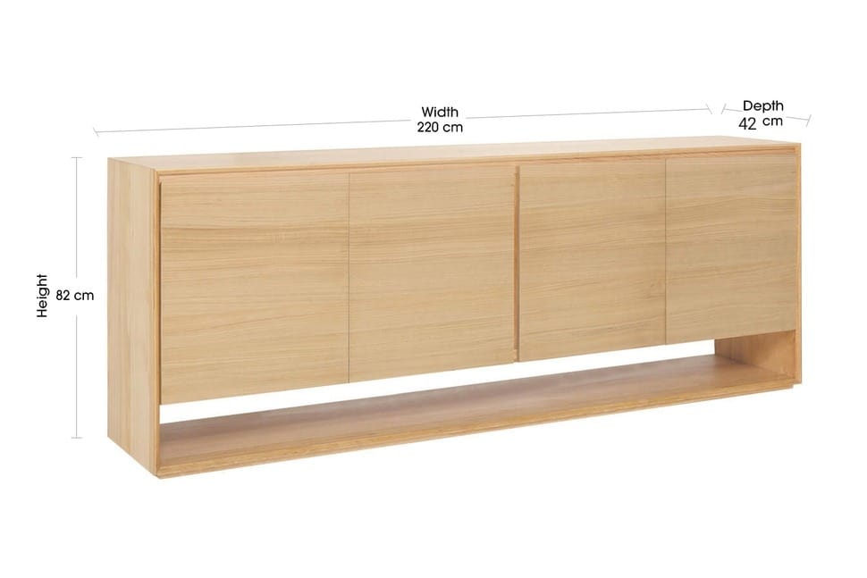 APARADOR SIADONA 4 PUERTAS ESTANTES INTERNOS ROBLE 220CM - 9