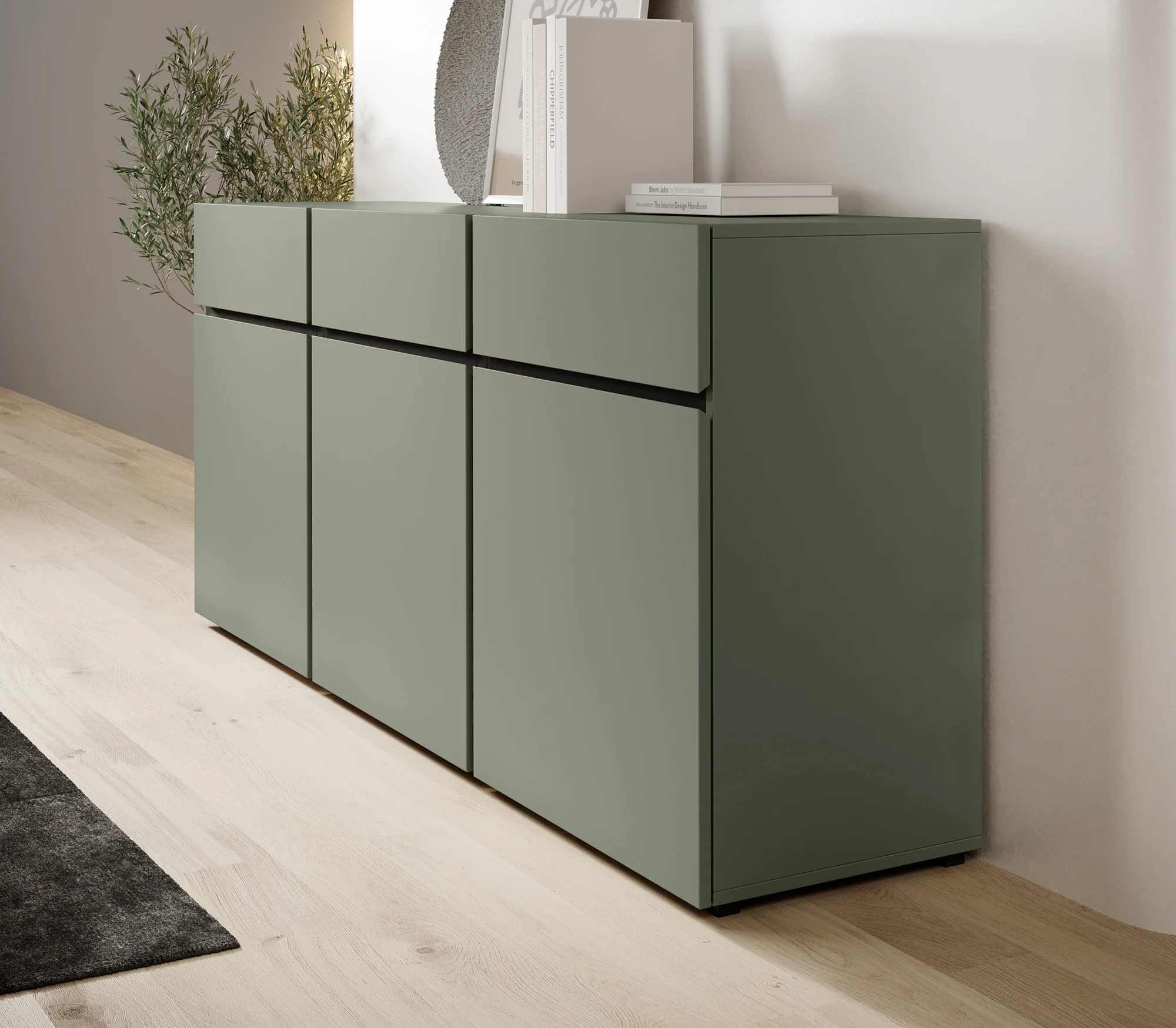 APARADOR ELBORA 3 PUERTAS 3 CAJONES AGAVE NEGRO 180CM - 3