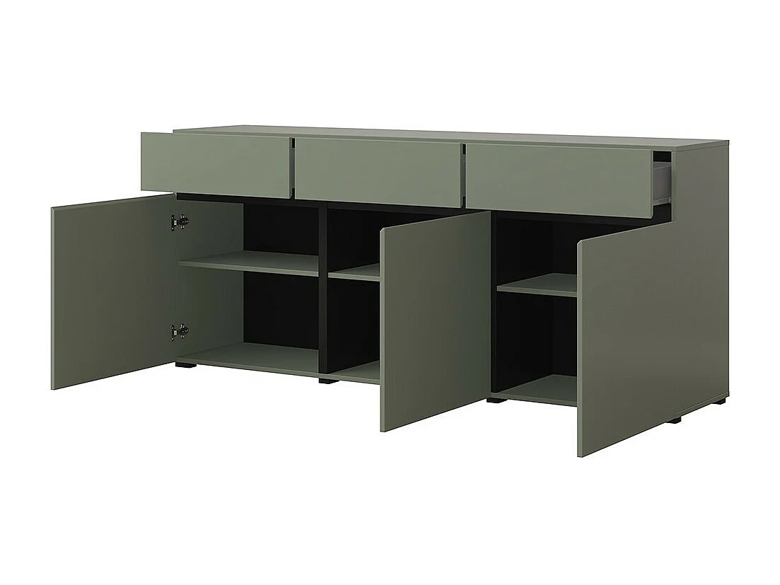 APARADOR ELBORA 3 PUERTAS 3 CAJONES AGAVE NEGRO 180CM - 7