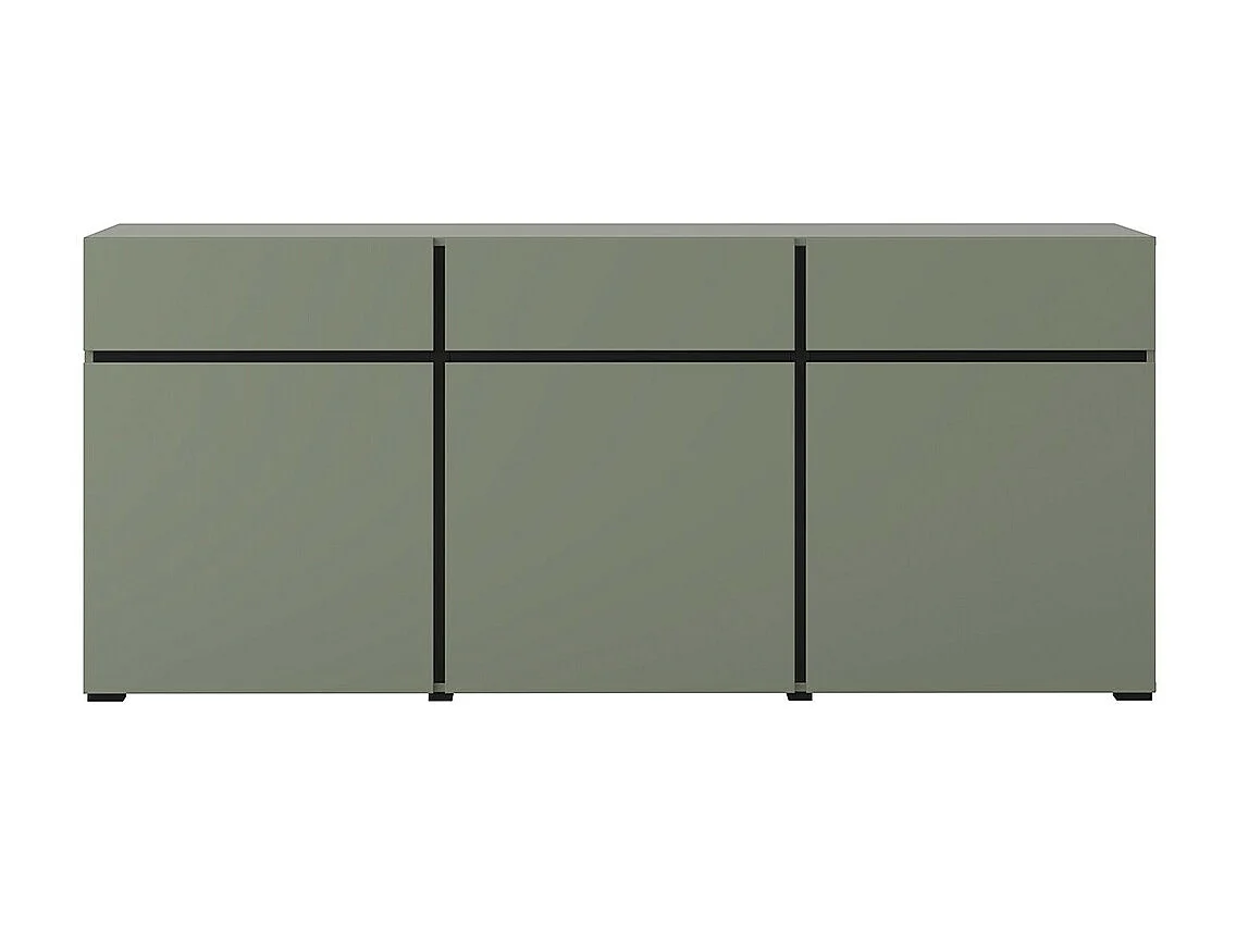APARADOR ELBORA 3 PUERTAS 3 CAJONES AGAVE NEGRO 180CM - 8