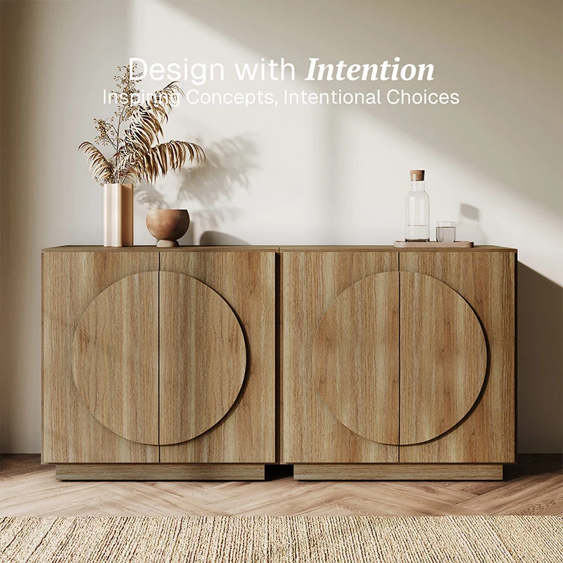 APARADOR ROSLAND 4 PUERTAS ESTANTES INTERNOS CARAMEL 166CM - 2