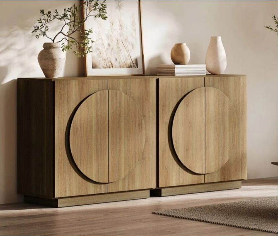 APARADOR ROSLAND 4 PUERTAS ESTANTES INTERNOS CARAMEL 166CM - 3